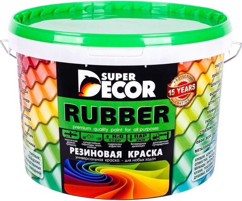 

Краска Super Decor Rubber 3 кг (№10 морская волна)