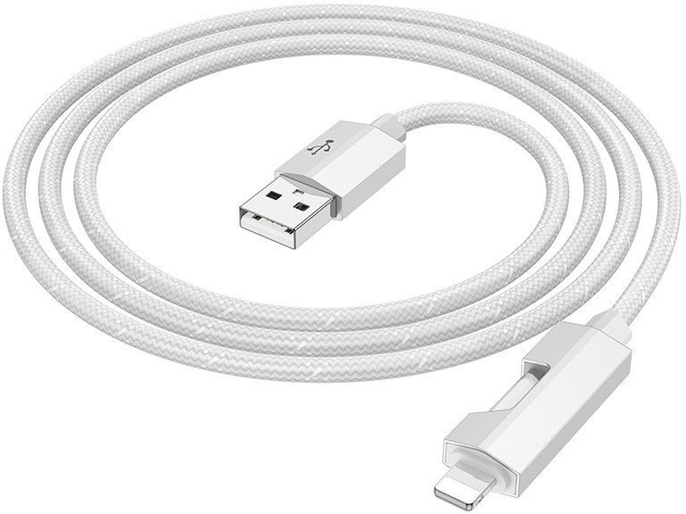 

Кабель Hoco U123 USB Type-A - Lightning (1.2 м, серый)