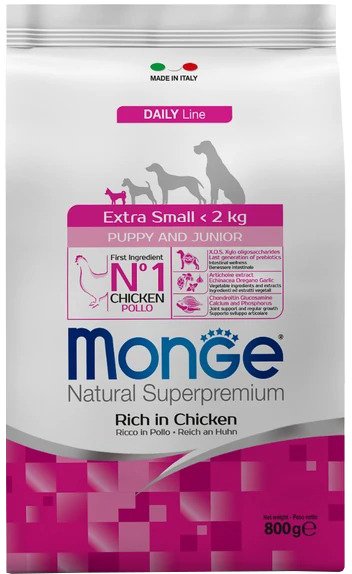 

Сухой корм для собак Monge Daily Line Extra Small с курицей (800 г)