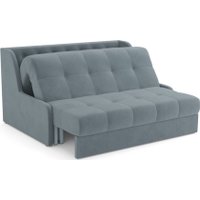 Диван Мебель-АРС Аккордеон Барон №6 ППУ 120x200 (велюр серый/синий HB-178/26) в Лиде