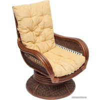 Кресло-качалка TetChair Andrea Relax Medium с подушкой (античный орех/рубчик кремовый)