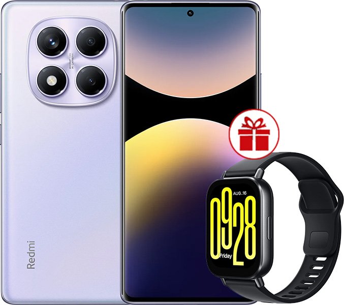 

Телефон Xiaomi Redmi Note 14 Pro 8GB/256GB международная версия (фиолетовый) + умные часы Xiaomi Redmi Watch 5 Active (черный) по акции