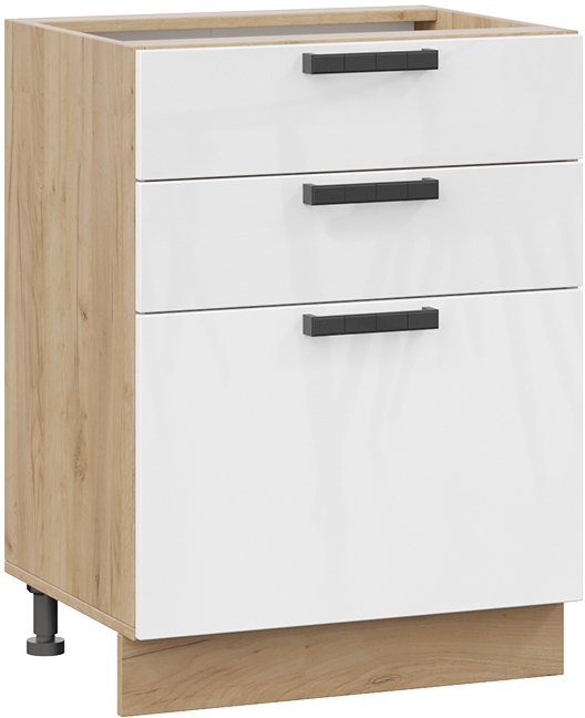 

Шкаф напольный Трия Детройт 1Н6Я3 исп.2 (дуб крафт золотой/белый глянец)