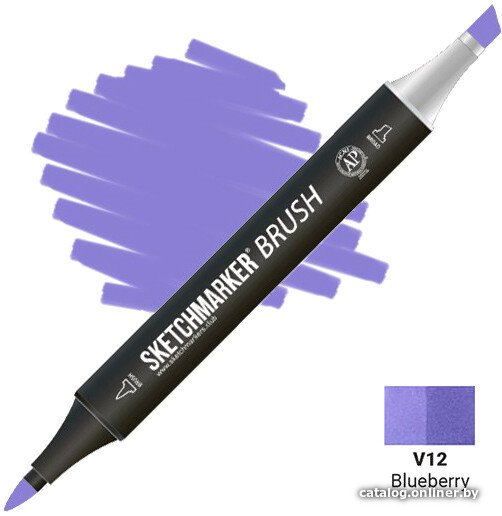 

Маркер художественный Sketchmarker Brush Двусторонний V12 SMB-V12 (голубика)