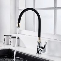 Смеситель Ledeme H98 L4898-10 (черный/хром/золотой)