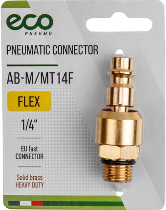 Фитинг ECO Соединение быстросъем. папа х нар. резьба 1/4" шарнир AB-M/MT14F