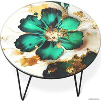 Журнальный столик Sheffilton SHT-CT27 (малахитово-зеленый/черный муар)