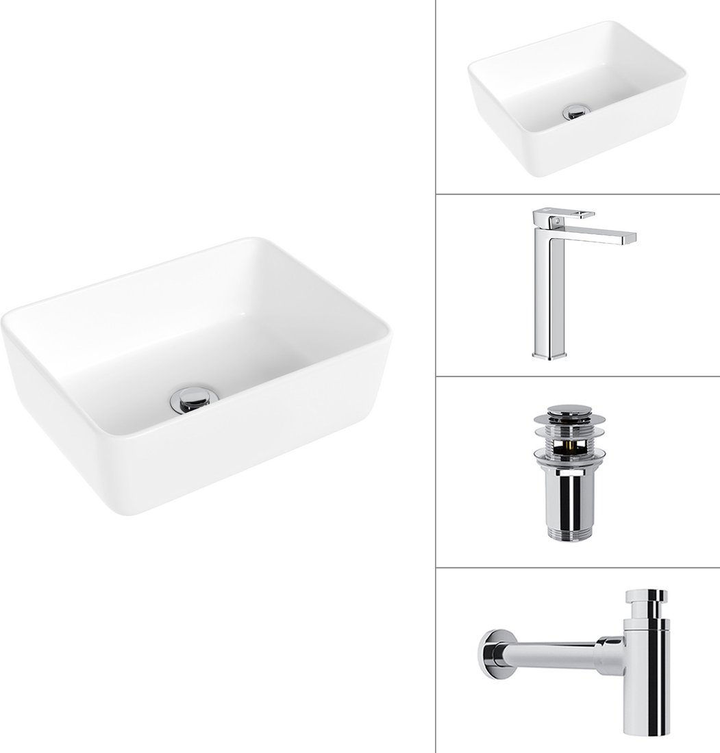 Умывальник Lauter 21674B + Cascade 21СК0655C + сифон 21635CH + дон.клапан 21190CH (хром)