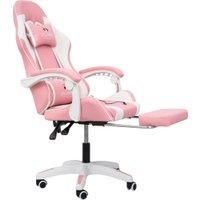 Игровое (геймерское) кресло Calviano 1584 (PU, розовый/белый)