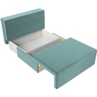 Диван Лига диванов Лагуна (велюр бирюзовый/кант велюр бежевый)