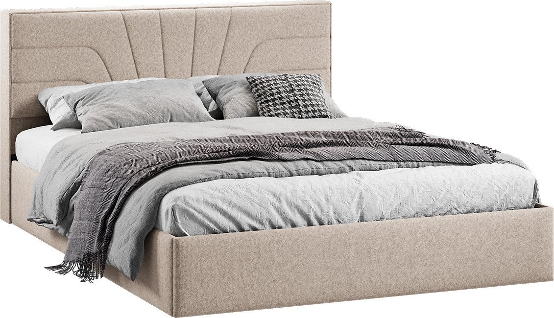 

Кровать Трия Пандора с ПМ и заглушиной 160x200 Тип 1 (микровелюр Jercy Cream)