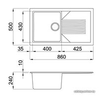Кухонная мойка Elleci Tekno 400 White 96
