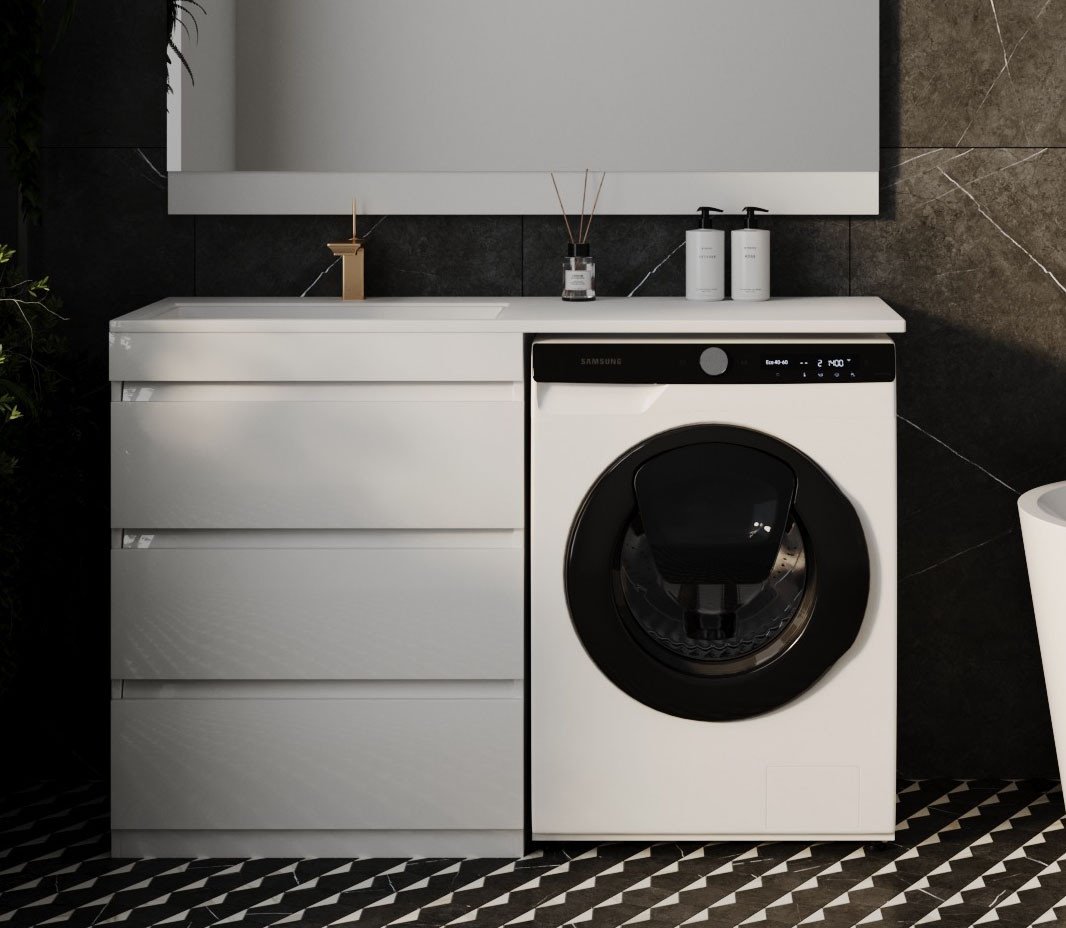 

Symbolite Тумба под умывальник Даллас 130 Люкс Plus 3 ящика (белый)