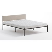 Кровать Домаклево Лофт с мягкой спинкой 160x200 (черный/светлый)