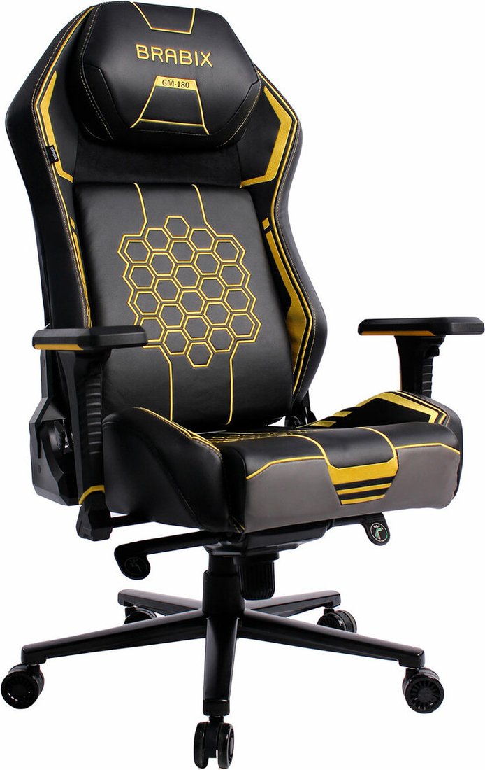 

Игровое (геймерское) кресло Brabix GM-180 532953 (черный/желтый)