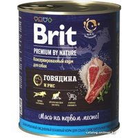 Консервированный корм для собак Brit Premium By Nature Beef & Rice (с говядиной и рисом) 850 г