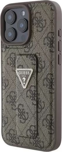 

Чехол для телефона Guess GripStand PU 4G with Triangle Diamond metal logo для iPhone 16 Pro Max GUHCP16XPGS4TDW