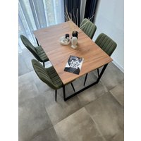 Кухонный стол Notta Лиман 120/160x80 619210 (дуб крафт золотой/черный матовый)