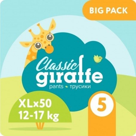 

Трусики-подгузники Lovular Giraffe Classic XL 12-17 кг (50 шт)