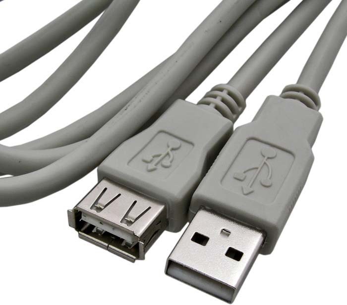 

Кабель RuiChi USB Type-A F - USB Type-A M (5 м, серый)
