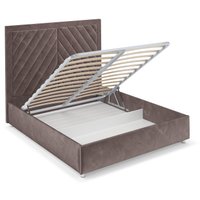 Кровать Мебель-АРС Мишель 140 (бархат серо-шоколадный Star Velvet 60 Coffee)