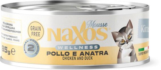 

Консервированный корм для кошек Naxos Kitten курица/утка 85 г