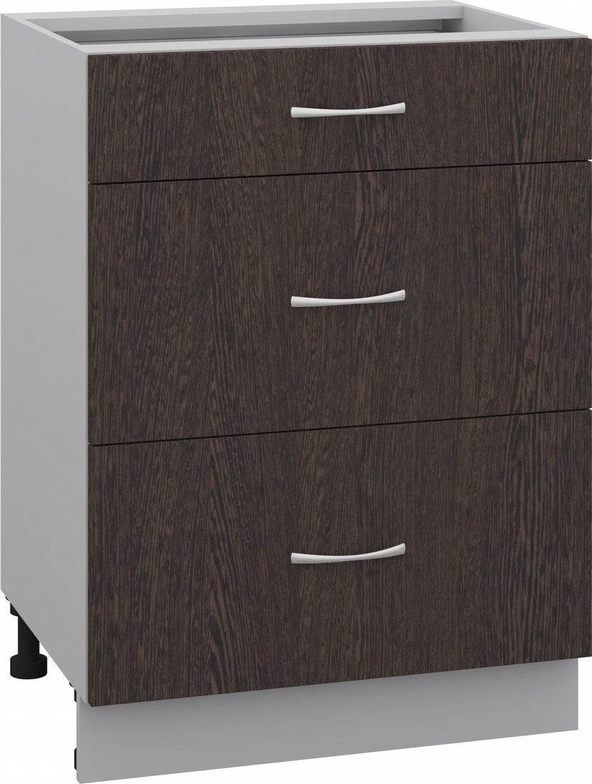 

Шкаф напольный Кортекс-мебель Корнелия Лира НШ60р3ш без столешницы (венге)