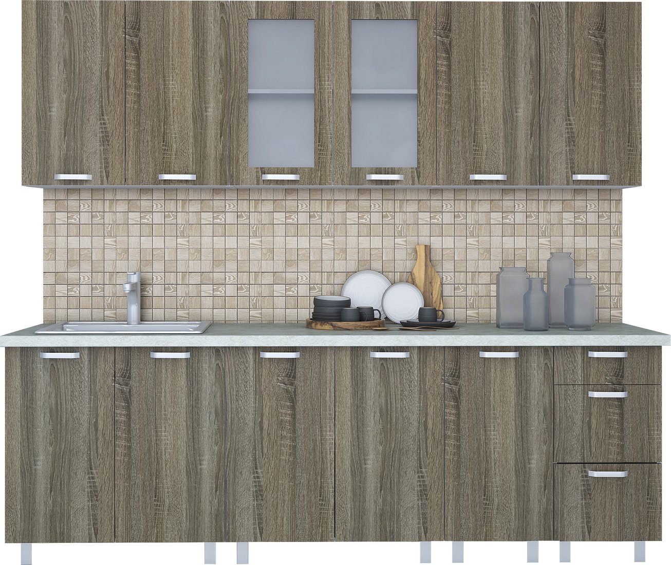 

Готовая кухня Интерлиния Арт Мила 24 (дуб сонома темный)