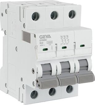

Выключатель автоматический GEYA GYM9H-3P-10B 3P 10A B 10kA 3M GYM9H3P10B