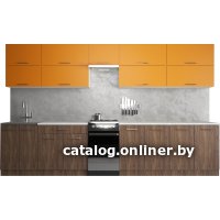 Готовая кухня Хоум Лайн Гранд Лайт 50-3.5 (морское дерево винтаж/оранжевый)
