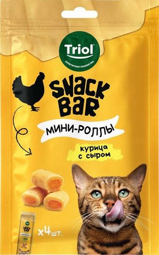 Лакомство для кошек Triol Snack Bar Мини-роллы с начинкой из курицы с сыром (30 г)