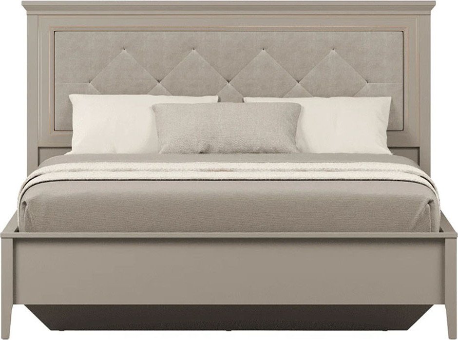Кровать Black Red White Classic LOZ120x200 с мягким элементом М (глиняный серый/глиняный серый)