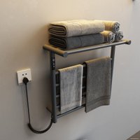 Полотенцесушитель Maxonor PL-TRE03-55-5-3 с полкой (серый, подключение слева)