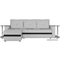 Угловой диван Craftmebel Атланта М угловой 2 стола (боннель, левый, белая экокожа)