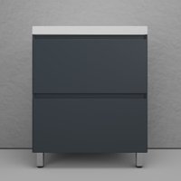 Symbolite Тумба с умывальником Манхэттен 70 Plus 2 ящика + Asti 70x45 (графит/жасмин)