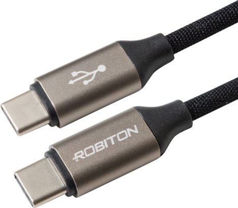 

Кабель Robiton P22 USB Type-C - USB Type-C (1 м, черный)