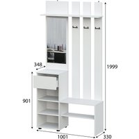 Стенка NN мебель Денвер с зеркалом (белый) в Солигорске