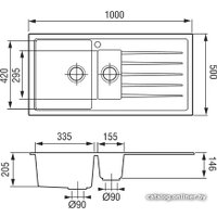 Кухонная мойка Longran Classic CLS1000.500 15 (lava/40)