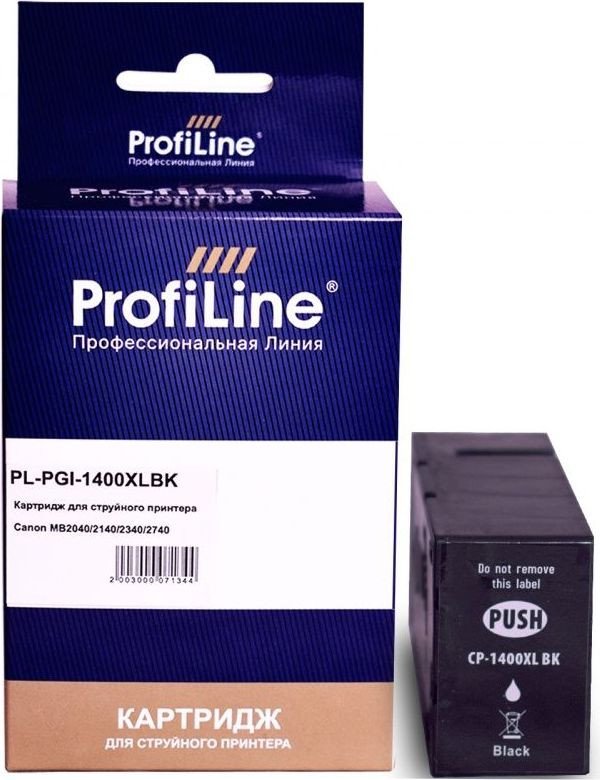 

Картридж ProfiLine PL-PGI-1400XLBK (аналог Canon PGI-1400XLBK_BK)