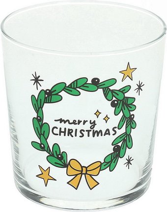 Стакан для воды и напитков Tognana Natale Happy Xmas Венок NT55733M241_2
