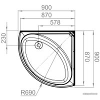 Душевая кабина Domani-Spa Simple High 90x90 (прозрачное стекло/черный) в Бобруйске