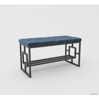 Банкетка Hype Mebel Квадро Люкс (черный/синий)