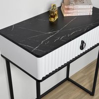 Туалетный столик без зеркала Shtabe Royal 5115 эко (мрамор неро/черный/р.черная)
