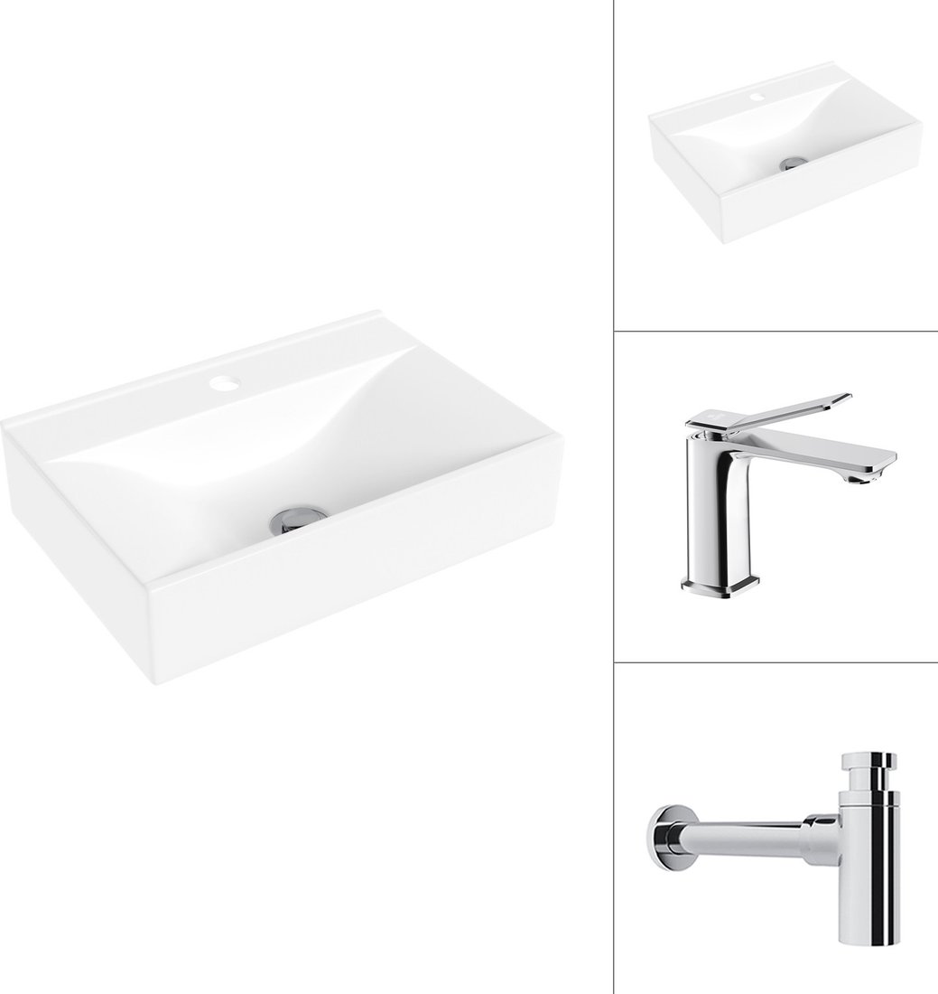 

Умывальник Lauter 21855 + Allure 21C618С с сифоном 21635CH (хром)