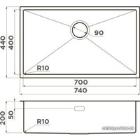 Кухонная мойка Omoikiri TAKI 74-U/IF GB (графит)