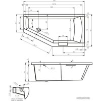 Ванна Riho Geta 170x90L BA8900500000000 (без ножек)