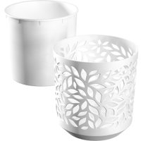 Кашпо La Decoro Leaves КШ-9569 (белый/белый)