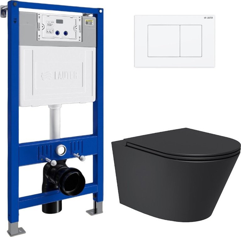

Унитаз подвесной Lauter Longer 2110822B + 21901001 (кнопка 219702J, белый)