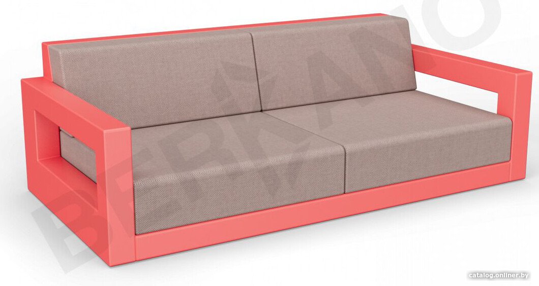 Садовый диван Berkano Quarter lounge с подушками 250_009_19 (красный/кофейный)