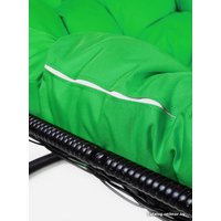 Подвесной диван M-Group Лежебока 11180404 (с черным ротангом/зеленая подушка)